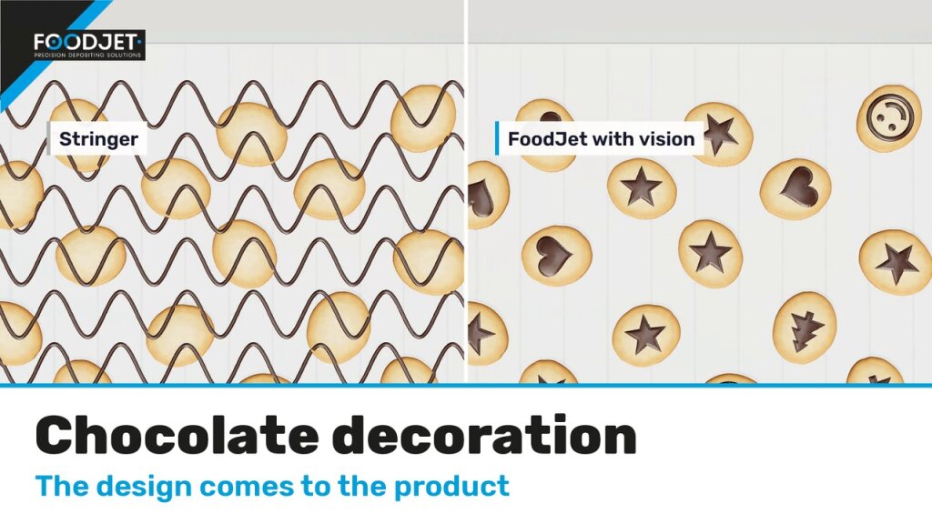 Animation still: chocolate decoration on biscuits